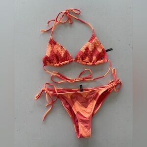 O’Neill orange and pink bikini XS